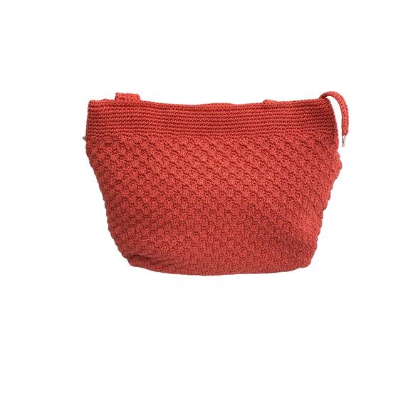 New w/ tags The Sak Orange Crochet Shoulder Bag w Flower - Picture 4 of 5